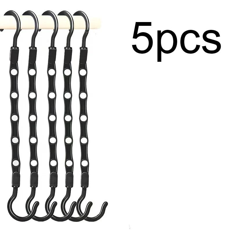 

5pcs Sturdy Hanger Organizer Plastic Space Saving Hanger Multifunction Magic Clothes Hanger Dormitory Magic Closet Wardrobe
