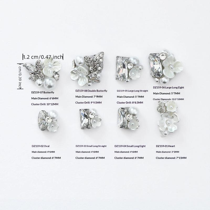 1Pcs Zircon Pearl Nail Diamond Nails Decoration Nail Shiny Nail Gems Jewelry Nail Charm Diy Accessories
