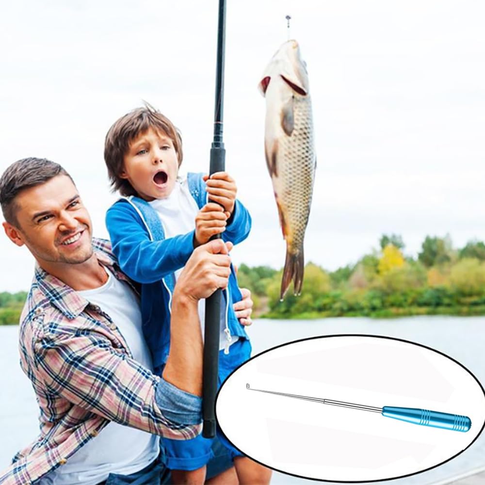 GOODCHI Fish Hook Remover, Quick and Lightweight Fishing Tool, Fishing Supplies (Blue)