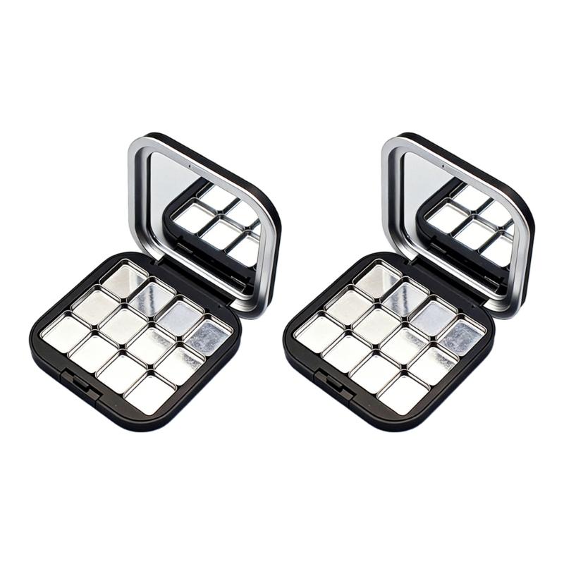 Magnetic Shut Cosmetic Storage Boxes Makeup Holder Matte Finish Empty Eyeshadow Palette For Purse Or Travel