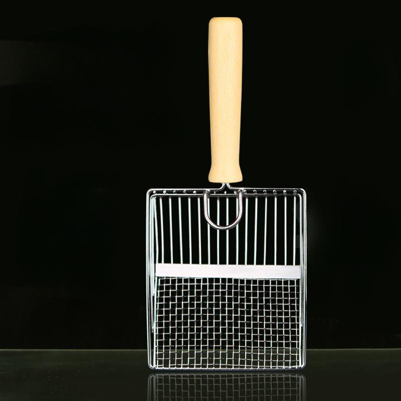 

Лопата для котячих туалетів Дерев яна ручка з нержавіючої сталі, яка легко іржавіє Совок для котячих туалетів Інструмент для чищення котячих туалетів