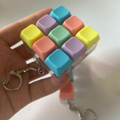 Mechanical Keyboard Fidget Keychain Stress Anxiety Relief Portable Travel Quiet Kids Adults 1/9 Keys Keyboard Clicking Sensory Keycap Toy