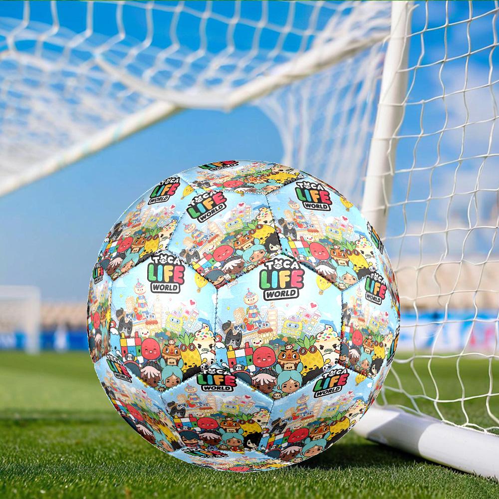 Vibrant World Of Toca Life Size 5 Soccer Ball, Suitable for Training and Matches, High-Elasticity, Wear-Resistant Material Gift for Fan
