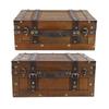 Wooden Chest Wooden Chest Portable Vintage Distressed Multifunctional Wood Storage Trunk Handbag for Clothes Toys Photo Prop