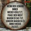 Vintage Round Aluminum Sign 8x8, German Quote Metal Plaque, Retro Interpersonal Reflection Wall Art for Living Room