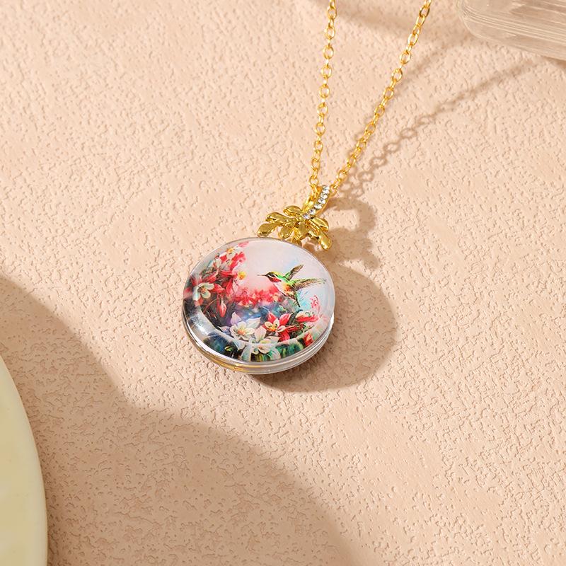 New Elegant Fashion Double-sided Necklace Pendant Creative Flower Bird Diamond Versatile Women's Necklace
