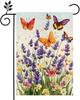 Spring Lavender Owers Garden Ag Buttery Oral Welcome Yard Outdoor Ag Double Sided 12x18 Inch