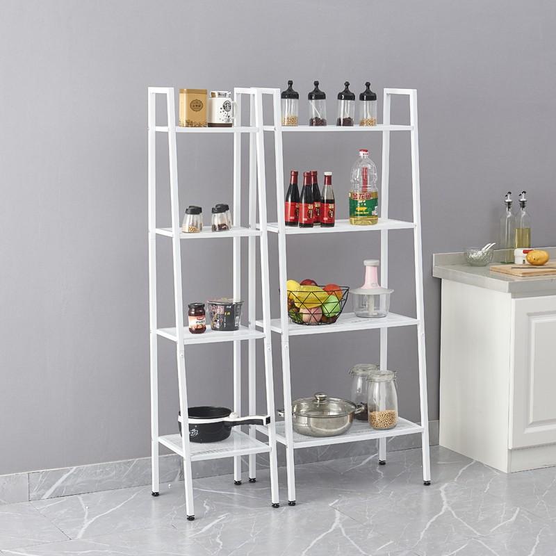 G-H 4-Tier Metal Wrought Iron Floor Rack Nordic Style Display Rack For Living Room/Bedroom/Kitchen/Bathroom/Home Office