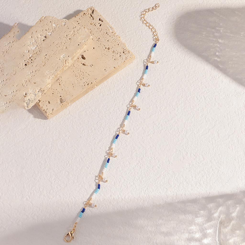 1PC Women's Fashionable and Fresh Blue Ankle Chain Jewelry Suitable for Dates, Parties, Holidays, Gifts-6079