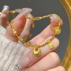Gold Shop 999 Sand Gold Disco Bead Bracelet: Shiny Nugget & Lucky Charm for Girlfriend
