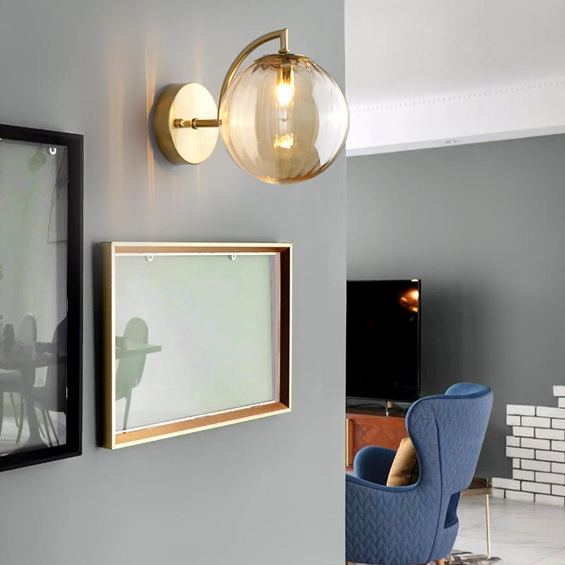 Creative Living Room Background Kinkiet Glass Terrain Tampe Modern Minimalist Night Light for Transition (Bulb Not Included)