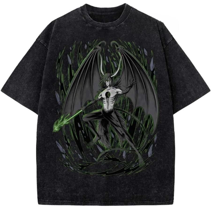 

Футболка с принтом Улькиорры Сифера BLEACH Аниме Одежда Мужские Футболки с коротким рукавом Хлопковые Футболки Ретро Выстиранная Футболка Харадзюку Футболка Оверсайз XXL чёрный