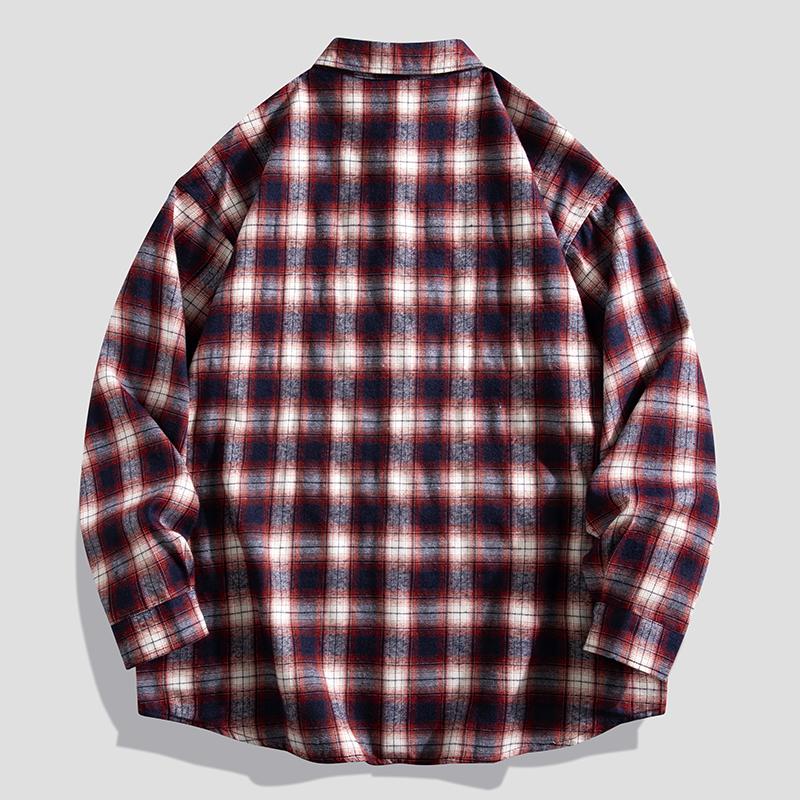 Spring Autumn Long Sleeves New Oversize Shirt For Men's Plaid Harajuku Clothing Casual Hawaiian Shirt