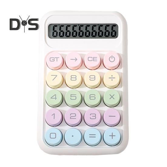 

Калькулятор на 10 цифр с большой кнопкой, наклоном на 15 градусов, ЖК-дисплей, механический переключатель, портативный эстетичный калькулятор белый