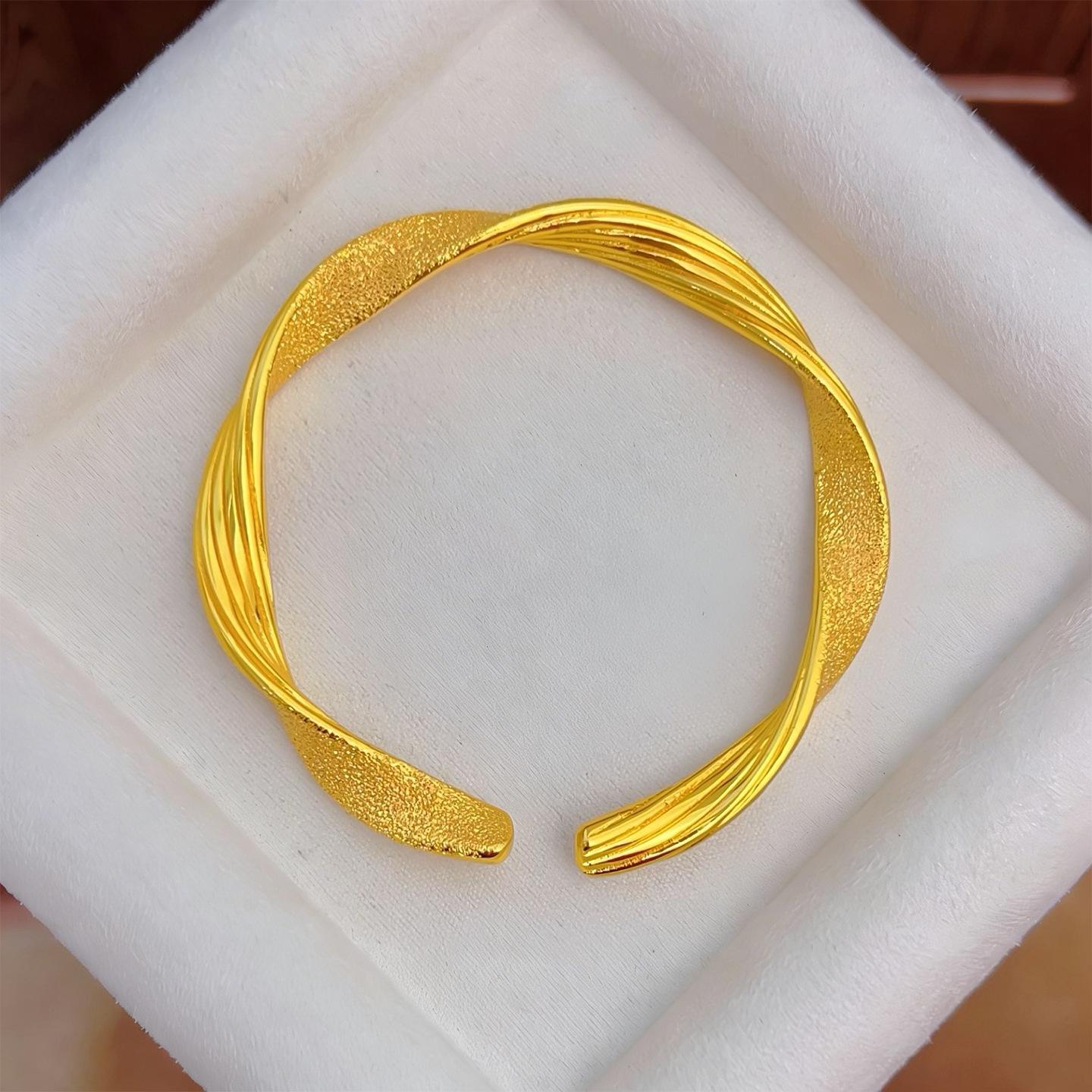 Браслет-лента Мебиус из шелка песочного золота Xiaohongshu: Женский нишевый дизайн Универсальный Открытый манжет