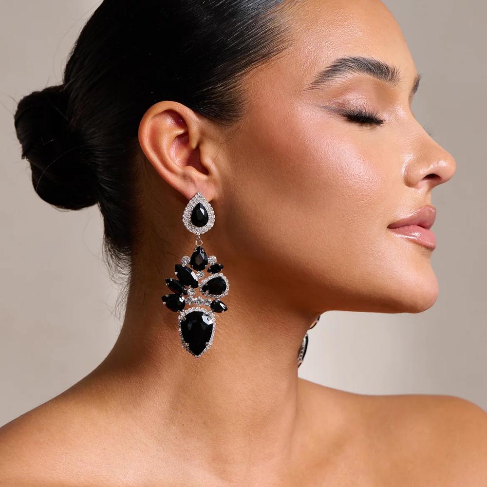 Stonefans Water Drop Dangle Earrings for Woman Wedding  Luxury Jewelry Statement Rhinestone Earrings Accessories Gift Bridal