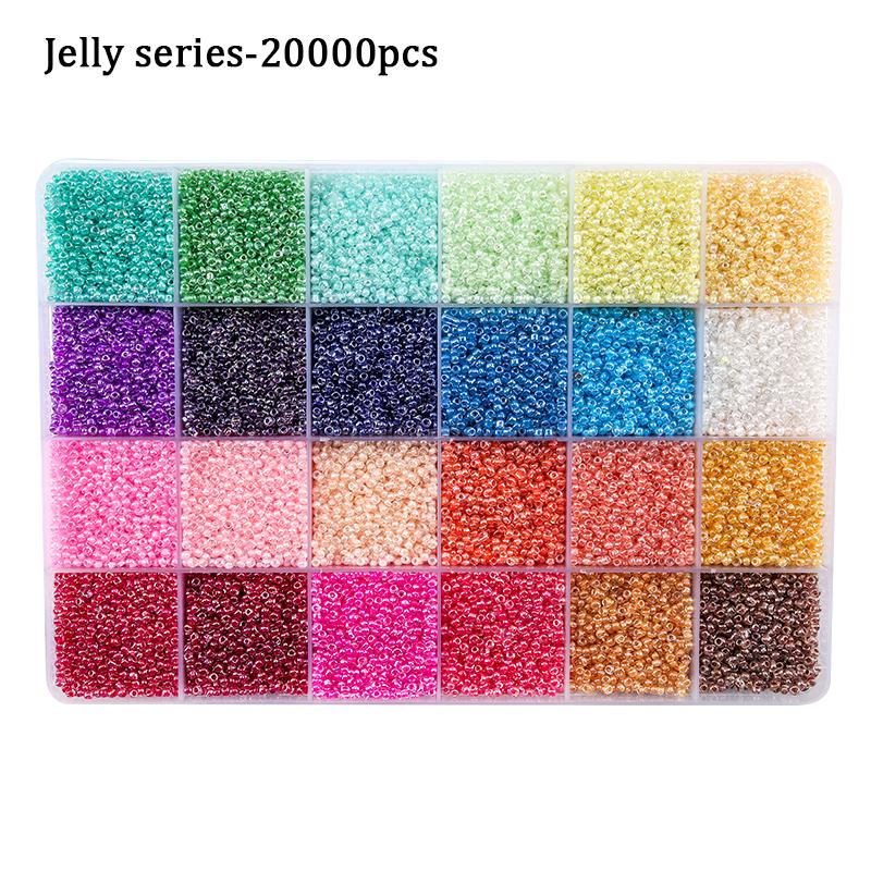 Kit de perles de rocaille colorées 2 mm Petites perles de verre Ensemble de perles lettres acryliques Avec boîte organisatrice Pour la fabrication de bijoux Collier Bracelet DIY