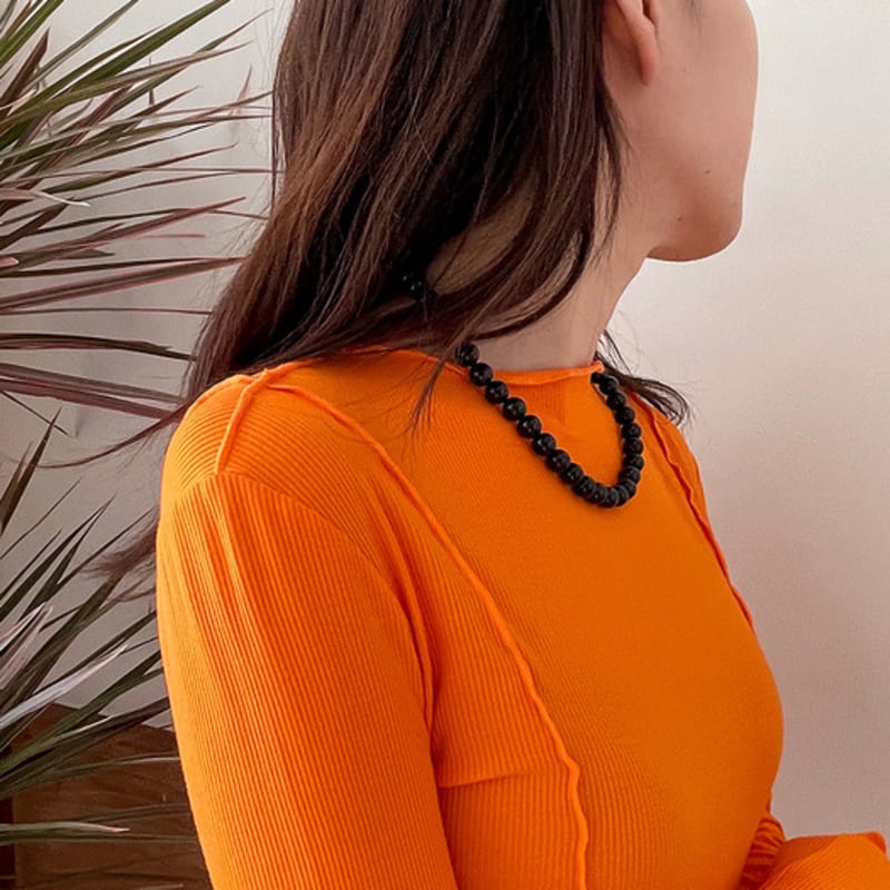 geegee onyx ball necklace (2size)