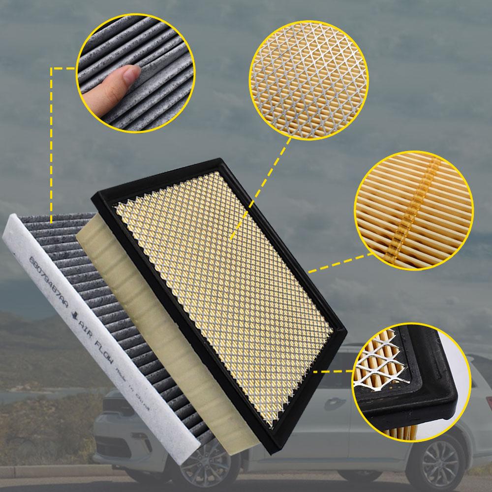 Engine Air Filter Auto Cabin Air Filter with Activated Carbon For Jeep Grand Cherokee V6 V8 3.6L 5.7L 6.4L 2011-2025 Accessories