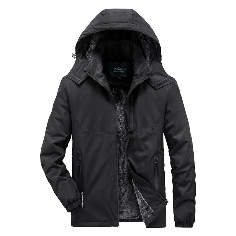Autumn and Winter Men's Cold-resistant Large Size Casual Anti-scratch Mountaineering Jacket Plus Velvet Warm Outdoor Jacket