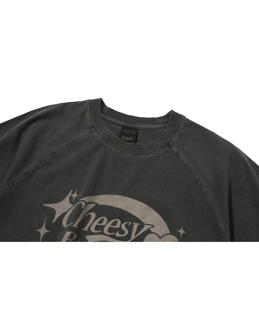 CPGN STUDIO Cheese Bunny Raglan Pigment Short Sleeve Tee Smoke Black