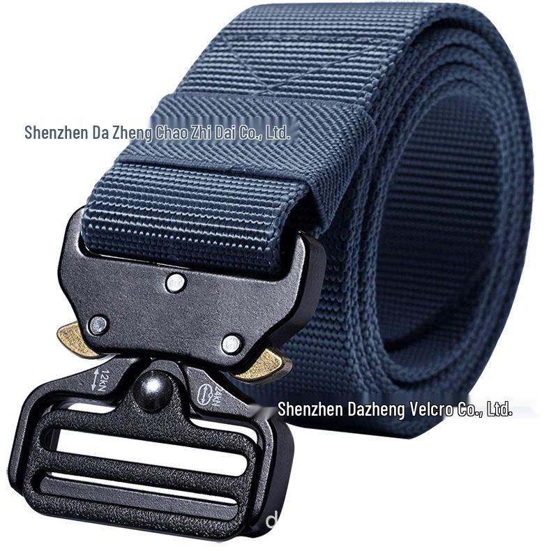 3.8cm Men s Outdoor Tactical Cobra Belt Zinc Alloy Military Nylon Leather 125cm синий