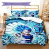 Ropa de cama con patrón de Vegito, Juego de colcha, Funda de colcha, Funda de almohada, Regalo de cumpleaños para el hogar (1 * funda nórdica + 2 * fundas de almohada, sin núcleo)