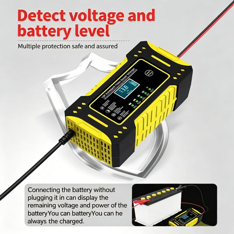 Charger Car And Motorcycle Battery Charging Unit Lead-Acid Battery Repair Lcd Display 6A 12V Intelligent Car Battery