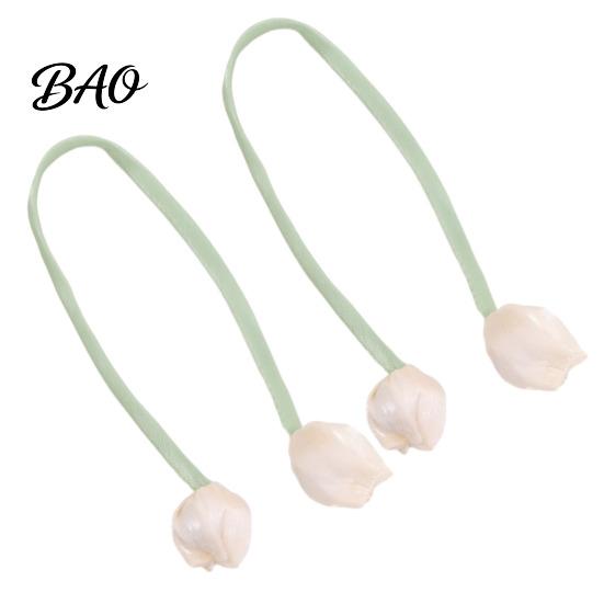 Multi-use Decorative Ties 2Pcs Tulip Bud Curtain Ties, Tiebacks, Flower Buds Soft Rope Tiebacks for Bedroom Curtains Patio Drapes with Flowers
