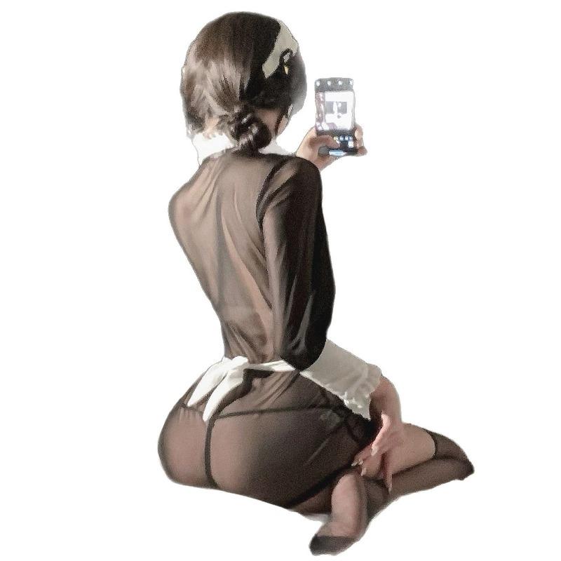 Q Maid Mesh Uniform Lolita Cosplay Underwear Free Sexy Perspective Maid Uniform Set