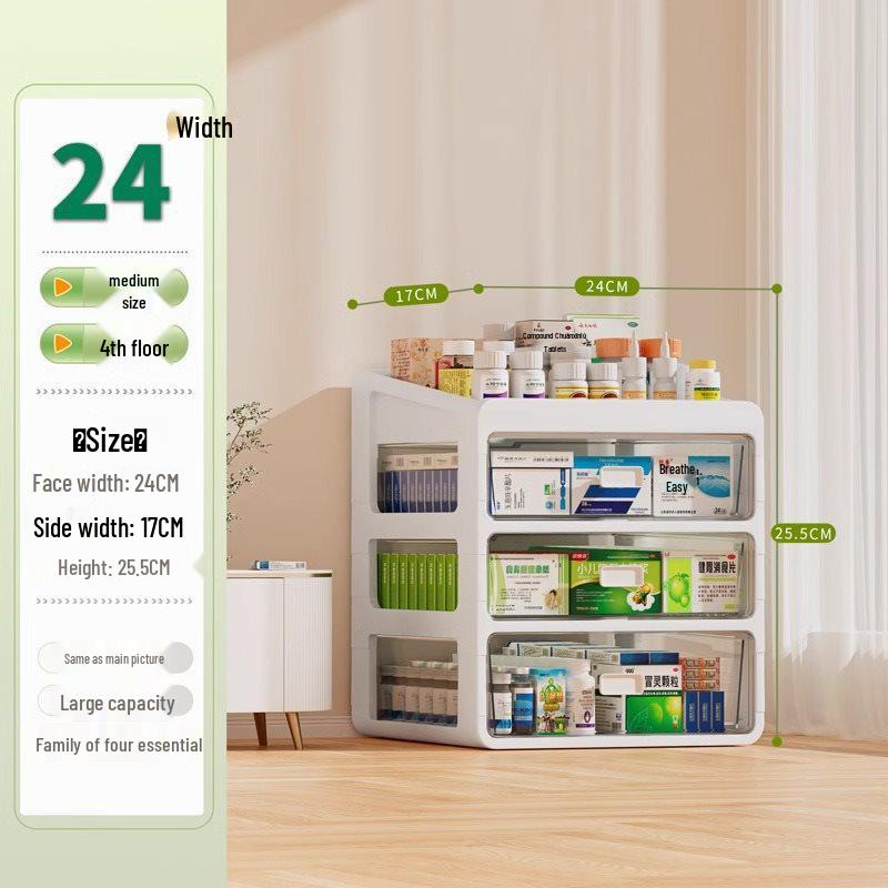 Large Capacity Family Medicine Storage Organizer Drawer Type Cabinet