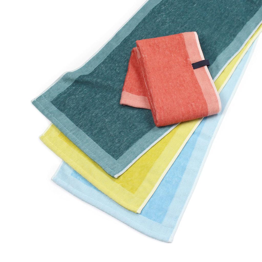 Iori Imabari Rim Organic Cotton Bath Towel Suitable for Sauna and Bath Towel, (Blue), Quick-Drying,