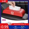 2025 Hot Car Leather Tissue Box Sun Visor Towel Tissue Case Holder For Mazda 3 6 2 5 Axela Atenza Demio CX5 CX7 CX30 MX3 MX5 Spe