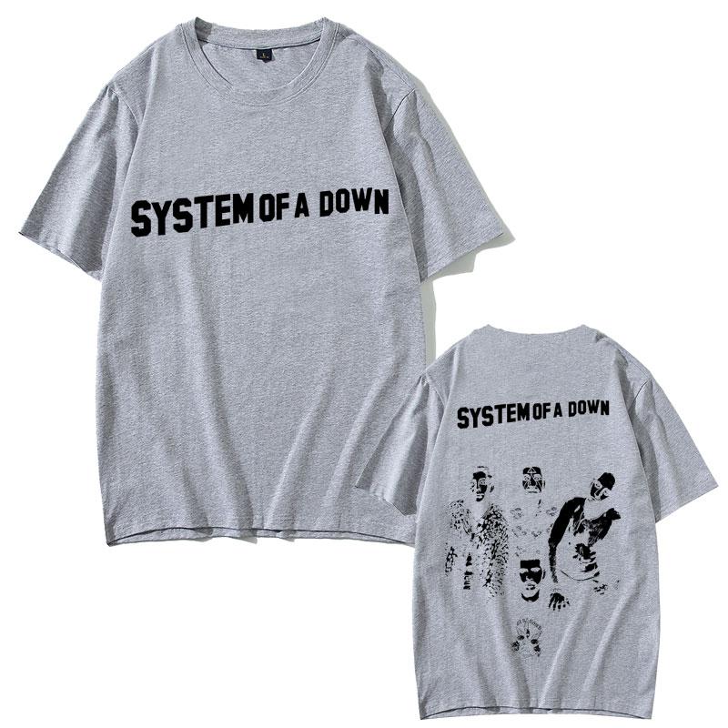 Alternative Metal Rock Band System of A Down Graphic T Shirt Men Casual Cotton Vintage Tshirts Male Oversized Streetwear
