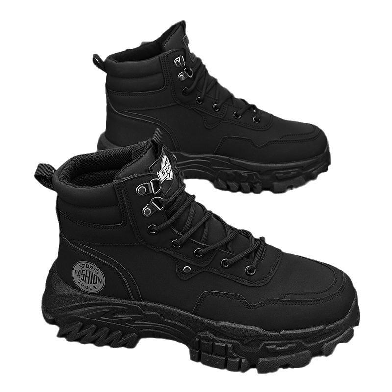 High-top Men's Trendy Shoes Autumn Winter Versatile Martin Boots Fashionable Work Motorcycle Boots
