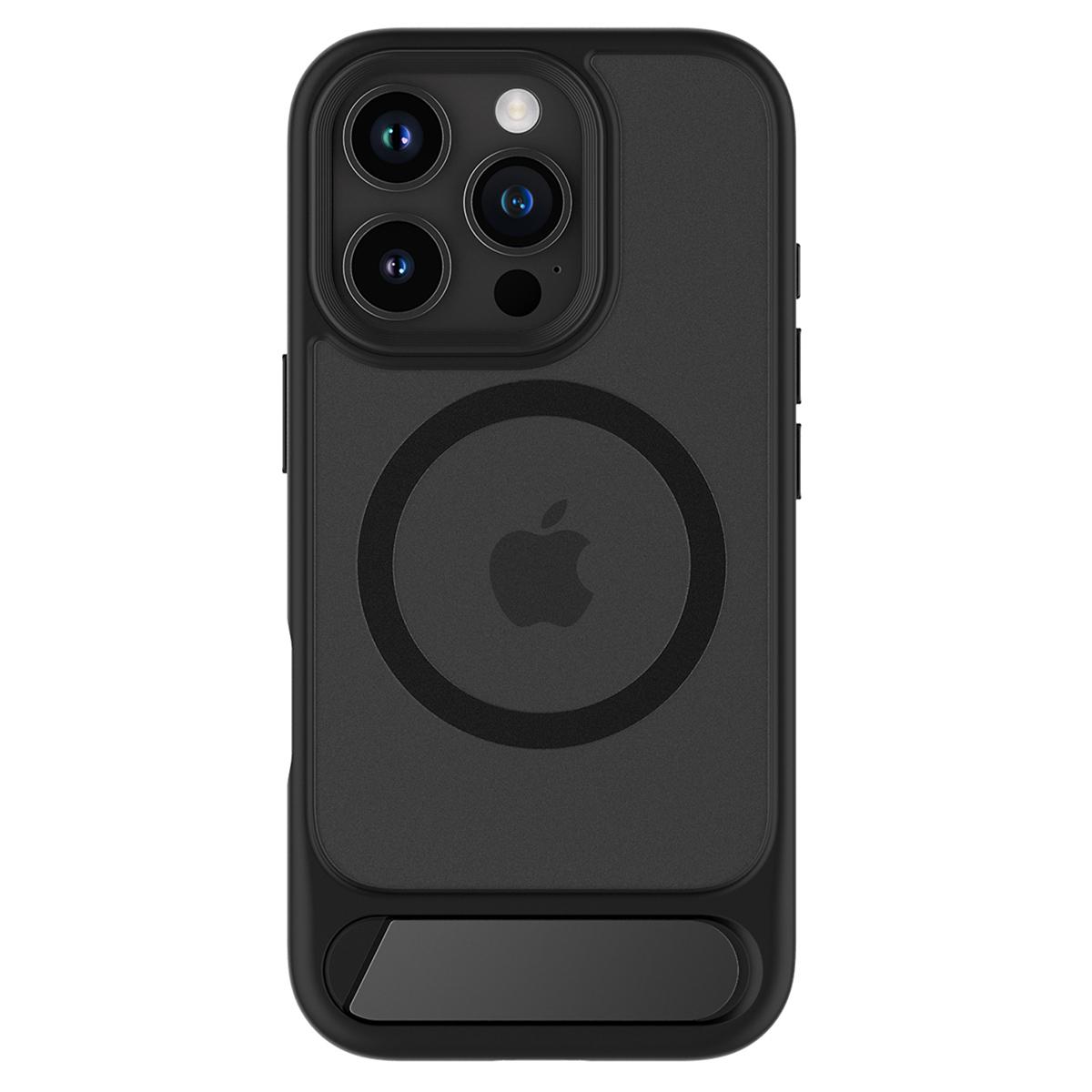 

For iPhone 16 Pro Magnetic Case with Kickstand Drop Proof PC + TPU Phone Back Cover C