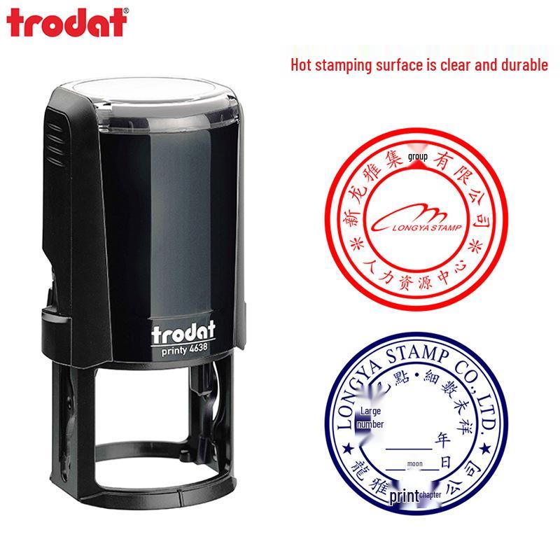 Timbro Rotondo Autoinchiostrante Zhuoda: 30mm, 38mm, 42mm - Design Flip-Top con Inchiostro Integrato per Uso Amministrativo