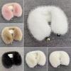 Fake Scarf Puffy Collar Trim Fur Neck Scarf Adjustable Button Fastening Faux Removable Plush Winter Warmer
