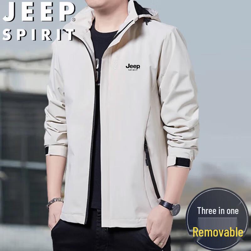 Męska kurtka wiatrówka z kapturem JEEP SPIRIT