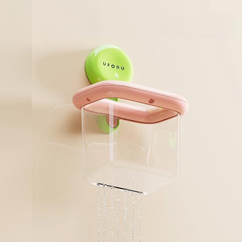 Dopamine Face Towel Storage Box Toilet Washstand Suction Cup Wall Mounted Face Wipe Drain Breathable Storage Rack