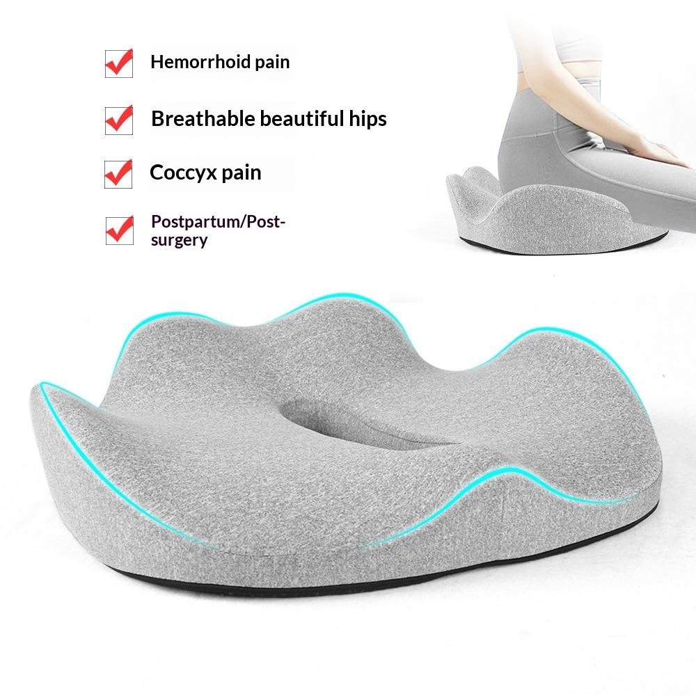 Memory Foam Seat Cushion Non-Slip & Breathable - Office Chair Cushion with Removable Washable Cover for Car Home Ack Pain Relief