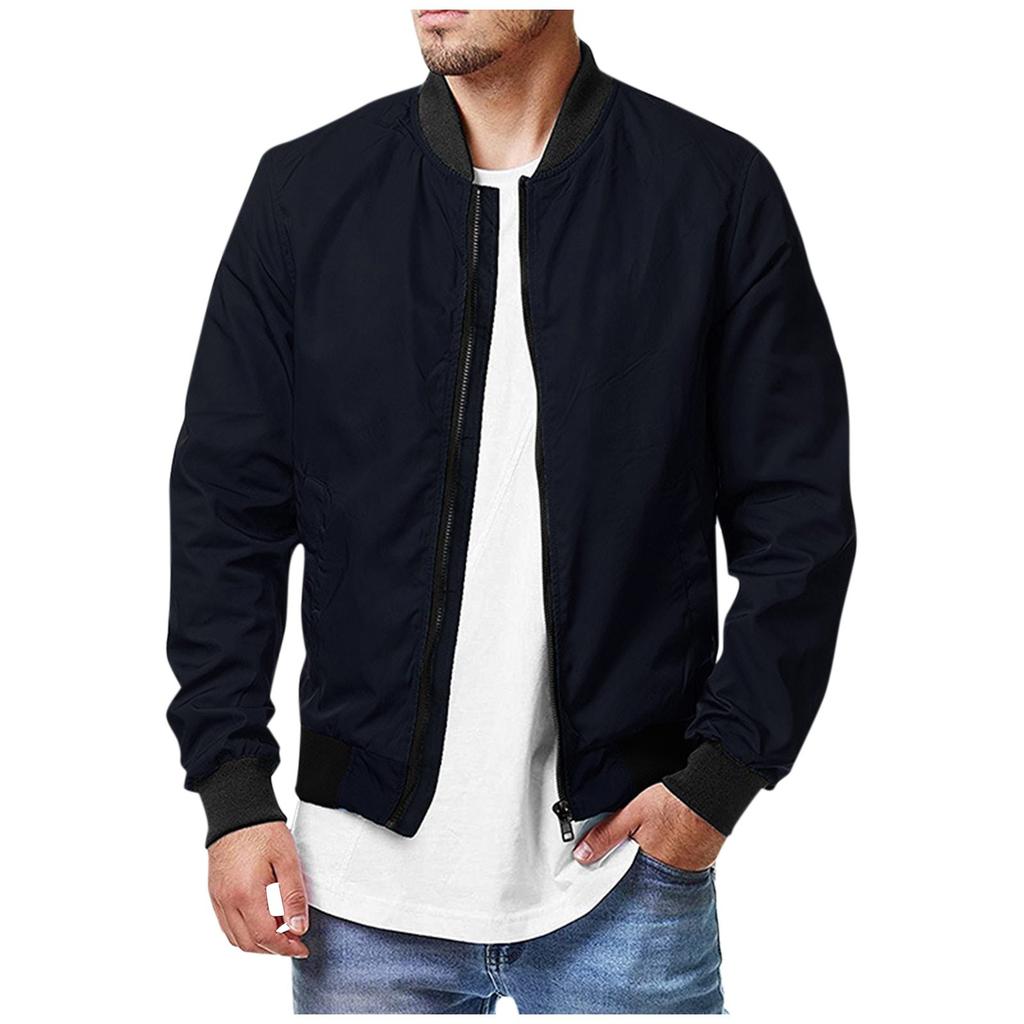 Pánská bunda na zip, ležérní retro bunda Cardigan s dlouhým rukávem