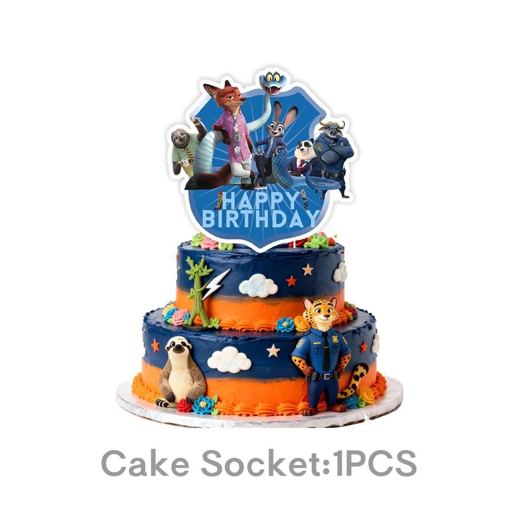 Decorazioni per Festa di Compleanno a Tema Zootopia, Striscioni di Compleanno per Bambini, Piatti di Carta, Bicchieri di Carta, Tovaglioli, Tovaglie, Ciabatte Elettriche, Articoli per Feste