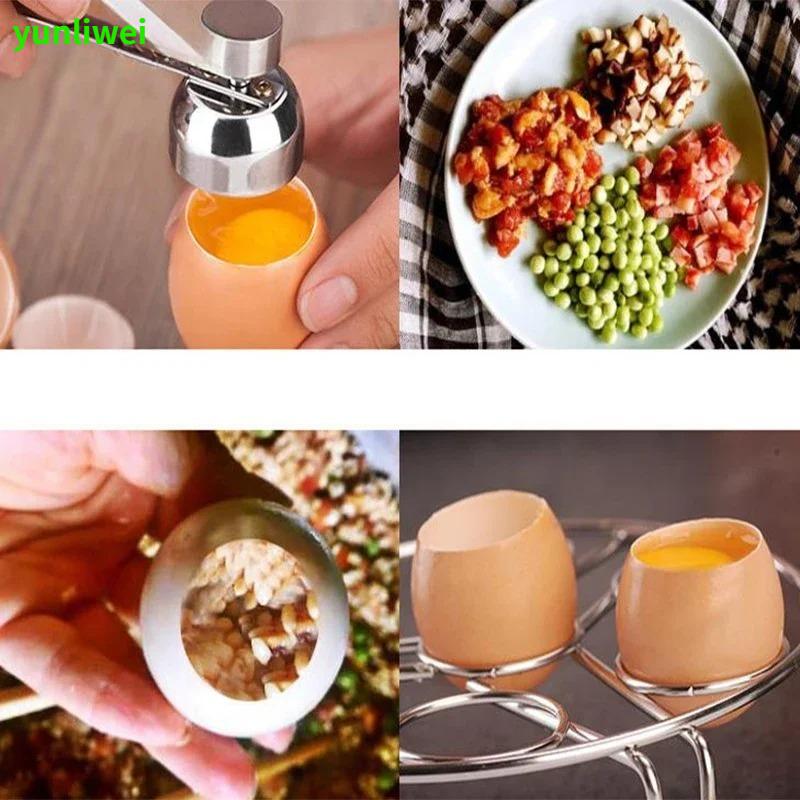 Stainless Steel Egg Scissors Egg Topper Cutter Shell Opener Stainless Steel Boiled Raw Egg Open Creative Kitchen Tools  Rod Egg