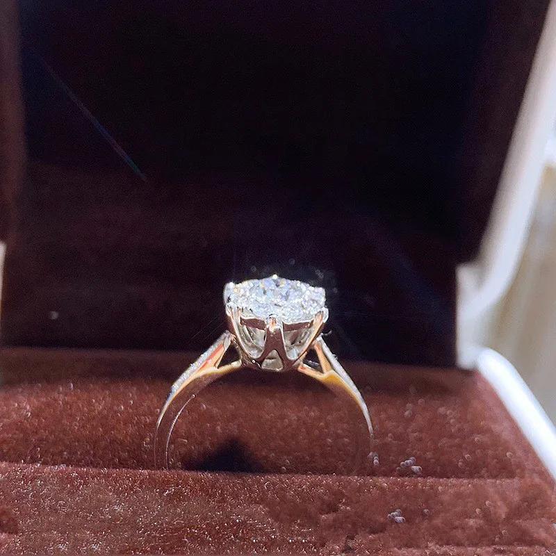 Huitan Dazzling Bridal Wedding Rings Luxury  Color Modern Fashion Engagement Proposal Rings Brilliant Cubic Zircon Jewelry