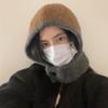 New Women Knitted Hat Balaclava Women‘s Winter Hood Warm Anti-Pilling Neck Collar Beanies CapLadies Windproof Earflaps Scarf Hat