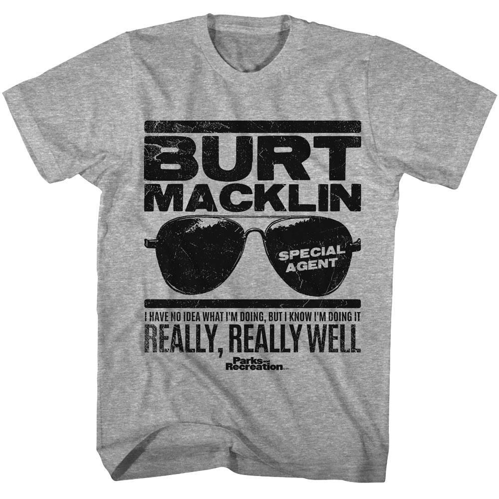 Parks and Recreation Burt Macklin Special Agent Men T Shirt L