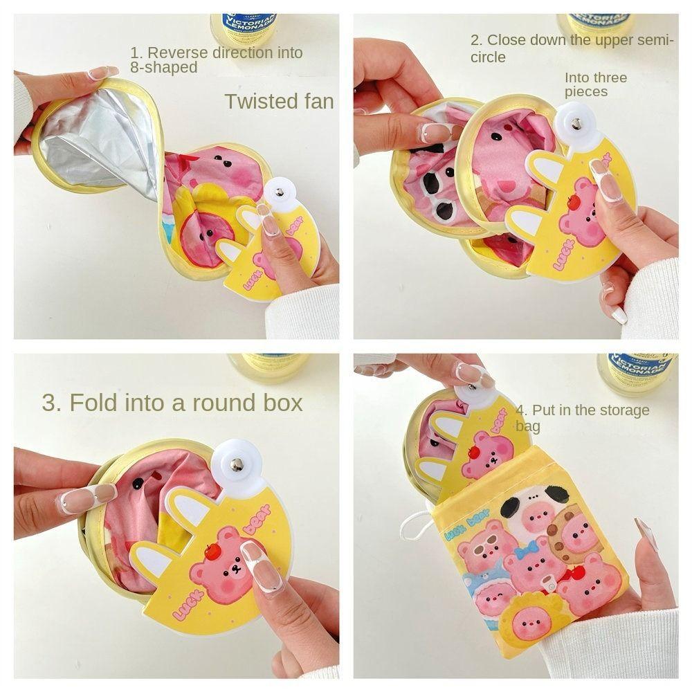 Kreslený skládací skupinový ventilátor Kapybara Mini kulatý ventilátor Venkovní ruční ventilátor