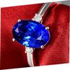 BELLA BOX Ovaler blauer Saphir-Stein für Damen, Verlobungsring, Silber, Damen-Party-Edelstein-Schmuck