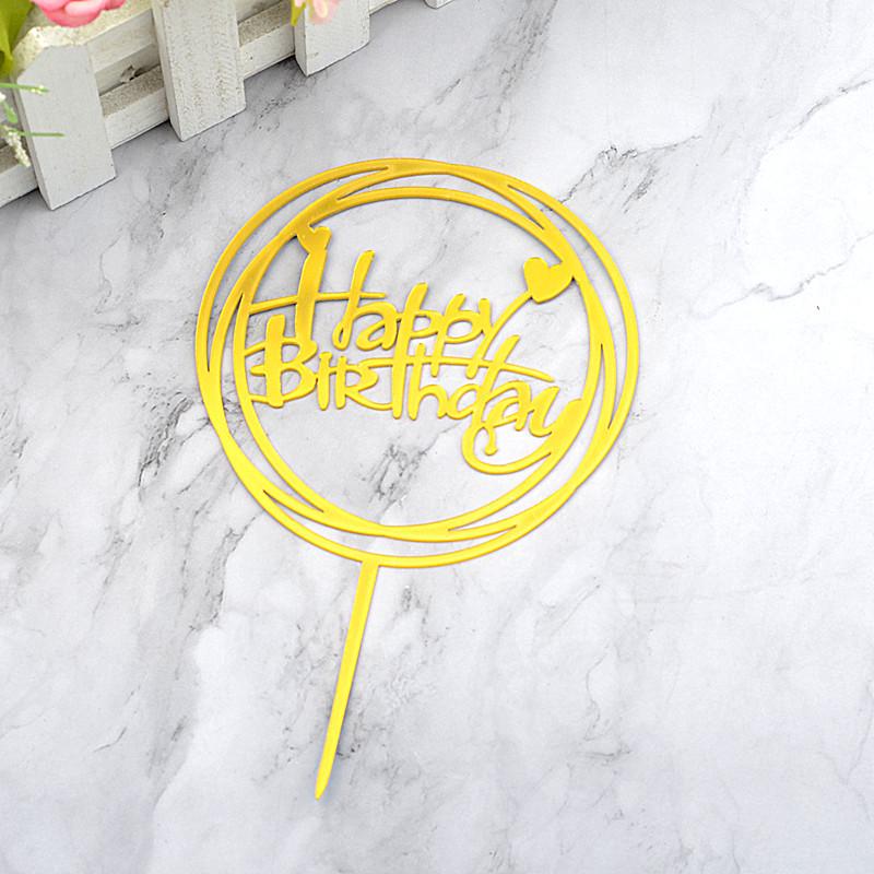 Gold & Black Mirrored Acrylic Cake Topper